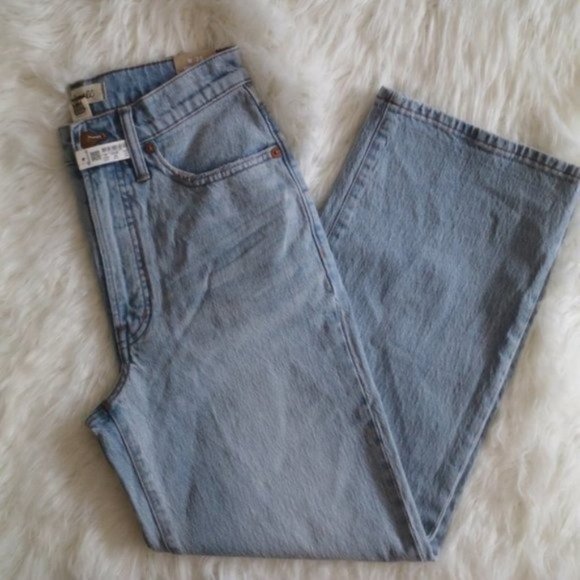 Madewell Blue Flare Wide Leg Jeans - Picture 3 of 8